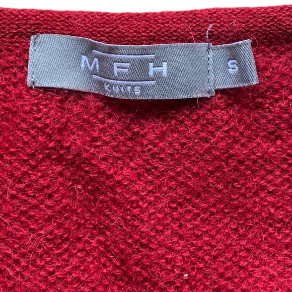 MFH Knits Peruvian Alpaca Wool Cardigan Embroidered Floral Holiday Grannycore-S - Picture 14 of 15
